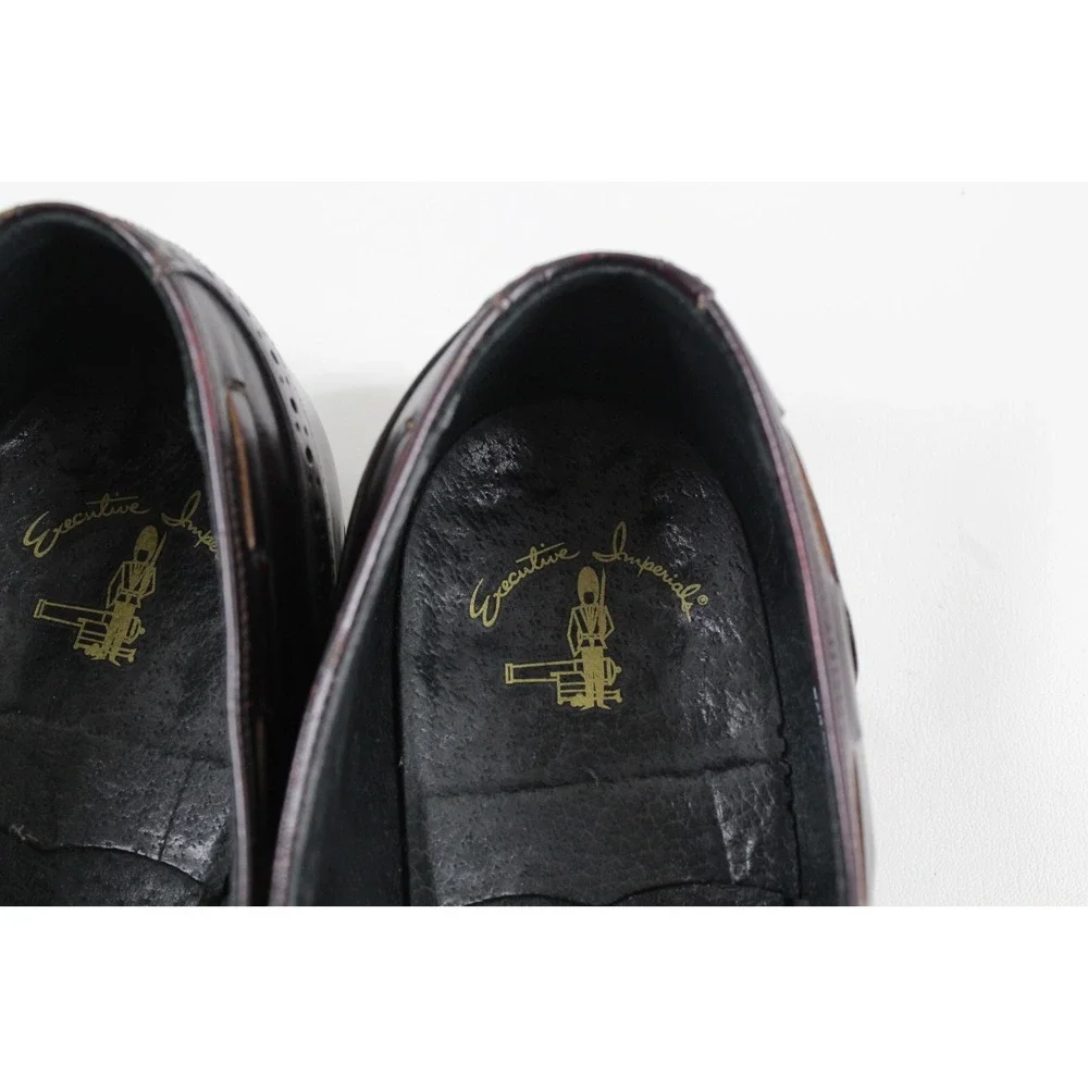 O'Sullivan Executive Imperials Burgundy Leather Tassel Wingtip Slipon Loafer 12C